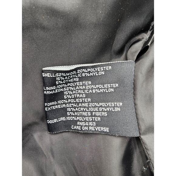 Nine West Women's 8 Black Wool Button-Up Mid Length Coat - Picture 5 of 9